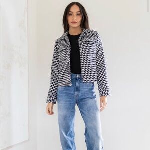 NWT Priv Sadie Cropped Jacket in Houndstooth